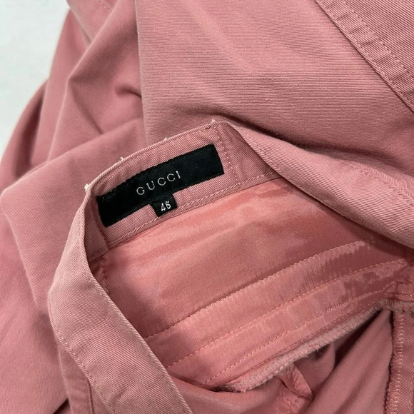 Gucci Pants Trousers Slim Leg Leather Bow Tailored Ankle 2000's VTG Pink Size 12 - Picture 8 of 13